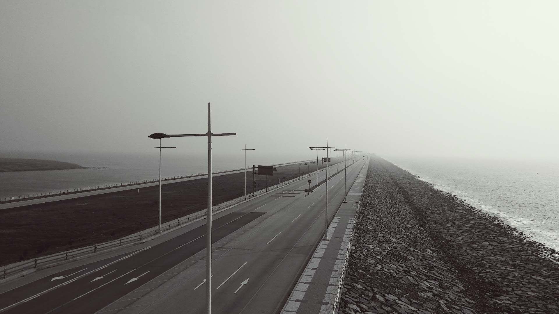 A deserted road in Europe.