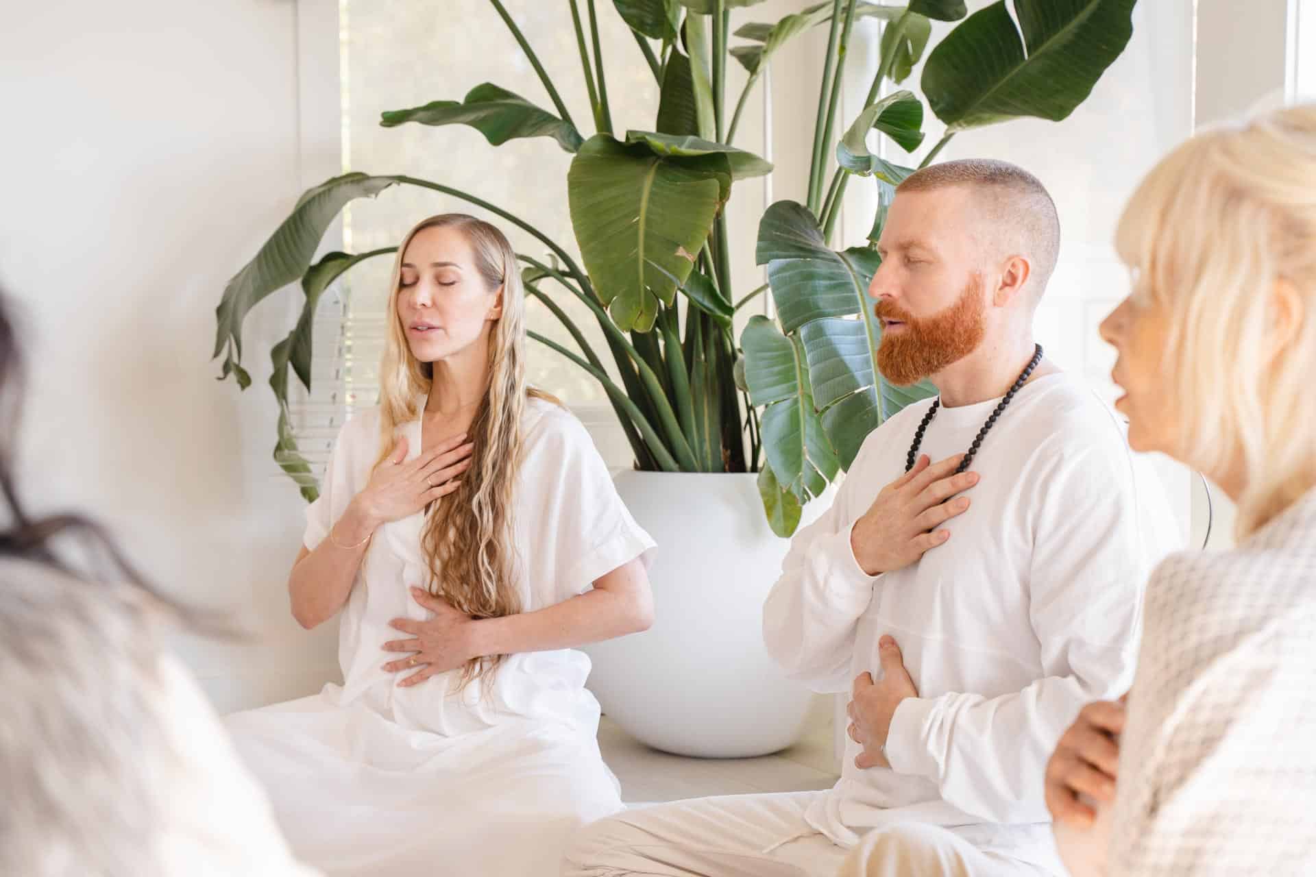 Steve and Austin leading a meditation at a 5-meO-DMT retreat