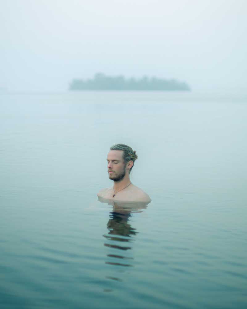 Breathing in cold water